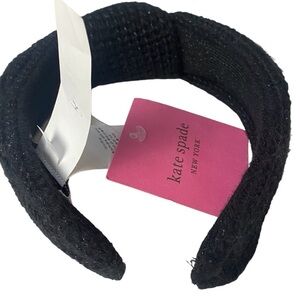 NWT  Kate Spade New York Knotted Black Metallic Bow Headband Sz OS